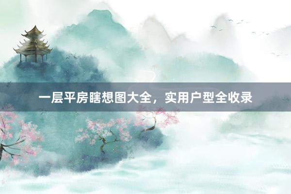 一层平房瞎想图大全，实用户型全收录